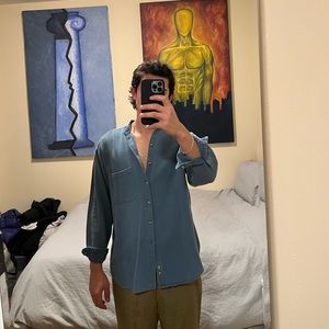 Perry Ellis Grandfather Collar Shirt